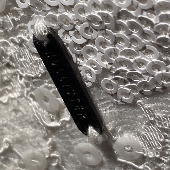 HOLLISTER - NWT - skirt: white sequin overlay mini w elastic waist & lining - L - Picture 14 of 16